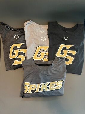 Lot of evoshield Golden Spikes shirts- (3) ladies (1) men’s